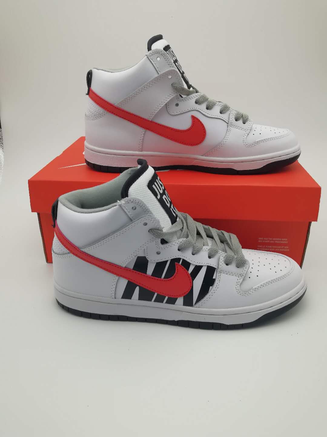 Women UNDFTD x Nike Dunk Lux White Black Red Shoes - Click Image to Close